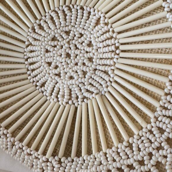 Antique 1930’s Flapper Handstrap Czech White Beaded Evening Purse Vintage Bag - Picture 14 of 16